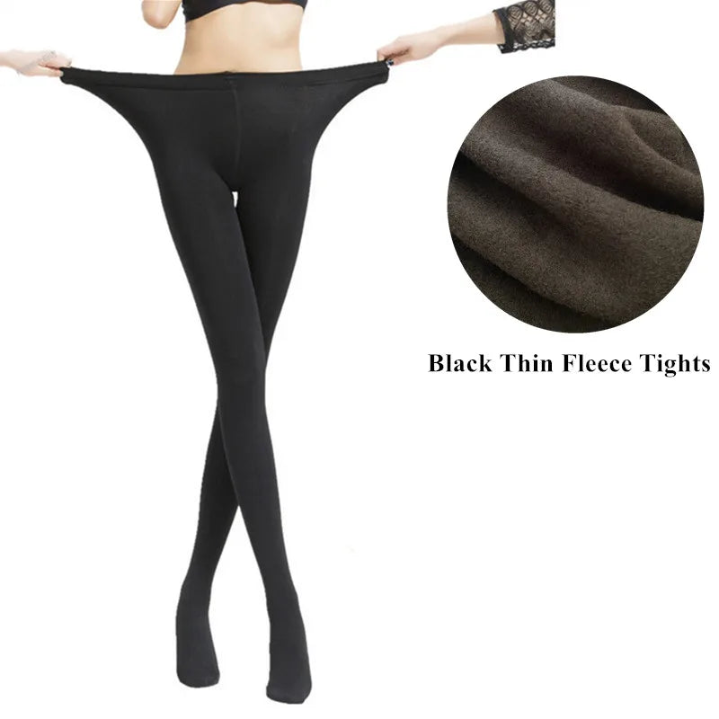 130 KG New plus Size Sexy Women Tights Warm Winter Fleece Pantyhose 120D High Waist Female Stretchy Opaque Footed Tights