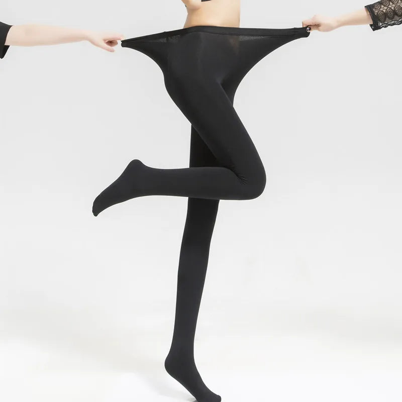 130 KG New plus Size Sexy Women Tights Warm Winter Fleece Pantyhose 120D High Waist Female Stretchy Opaque Footed Tights