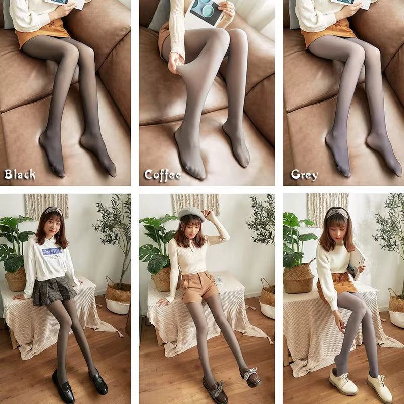 Pantyhose Winter Women Seamless Sexy Push up Thick Fake Translucent Warm Velvet Autumn Thin Leggings Tights Pantyhose