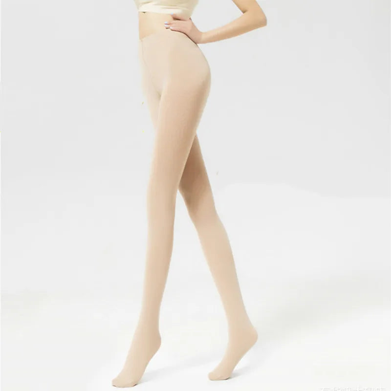 130 KG New plus Size Sexy Women Tights Warm Winter Fleece Pantyhose 120D High Waist Female Stretchy Opaque Footed Tights